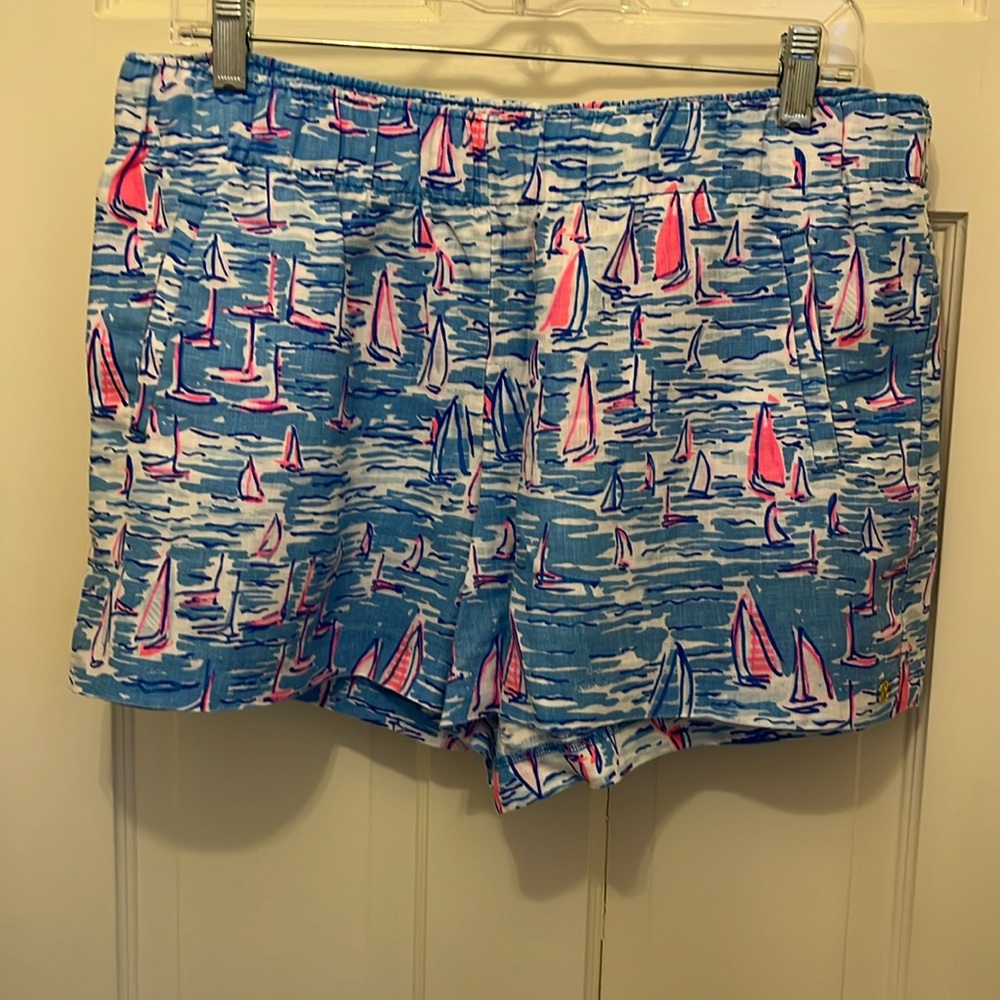 Lilly Pulitzer Lilo Linen Shorts Size L